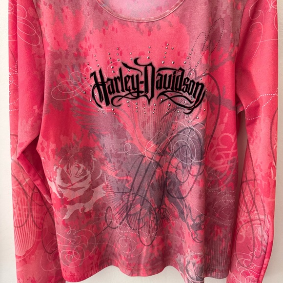 NWOT Harley Davidson SZ XL Sheer Top Shirt Long Sleeve - Picture 3 of 9